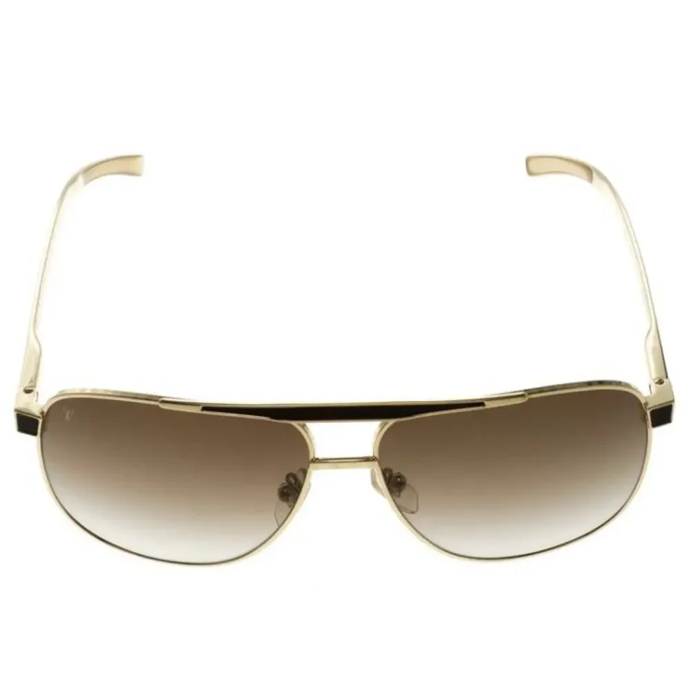 LOUIS VUITTON PERSUASION CARRÉ SUNGLASSES - GOLD/BROWN AVIATOR 59 13 135 Z0658U